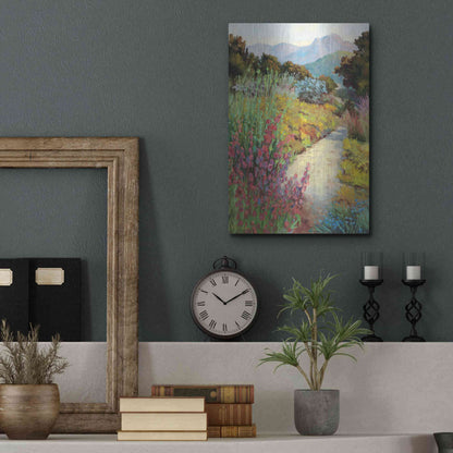 Luxe Metal Art 'Garden Path' by Ellie Freudenstein, Metal Wall Art,12x16