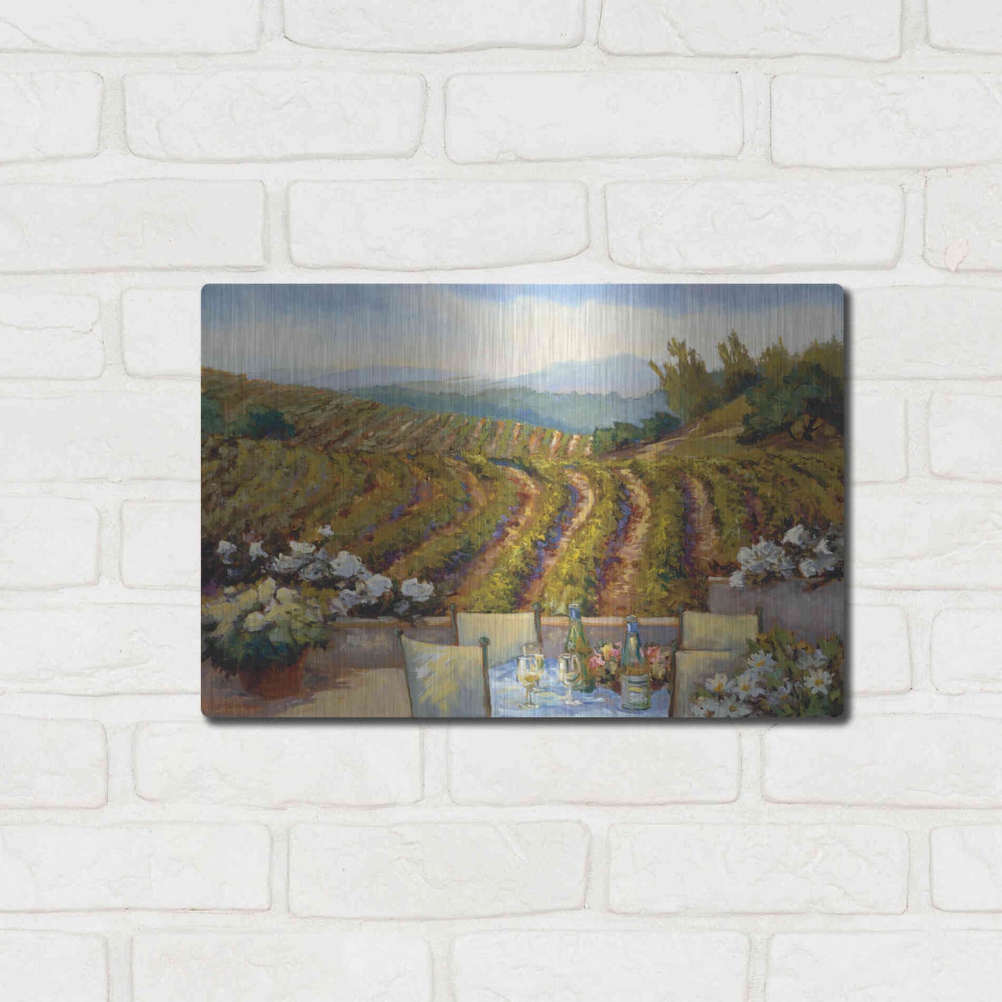 Luxe Metal Art 'Vineyards to Mount St. Helena' by Ellie Freudenstein, Metal Wall Art,16x12