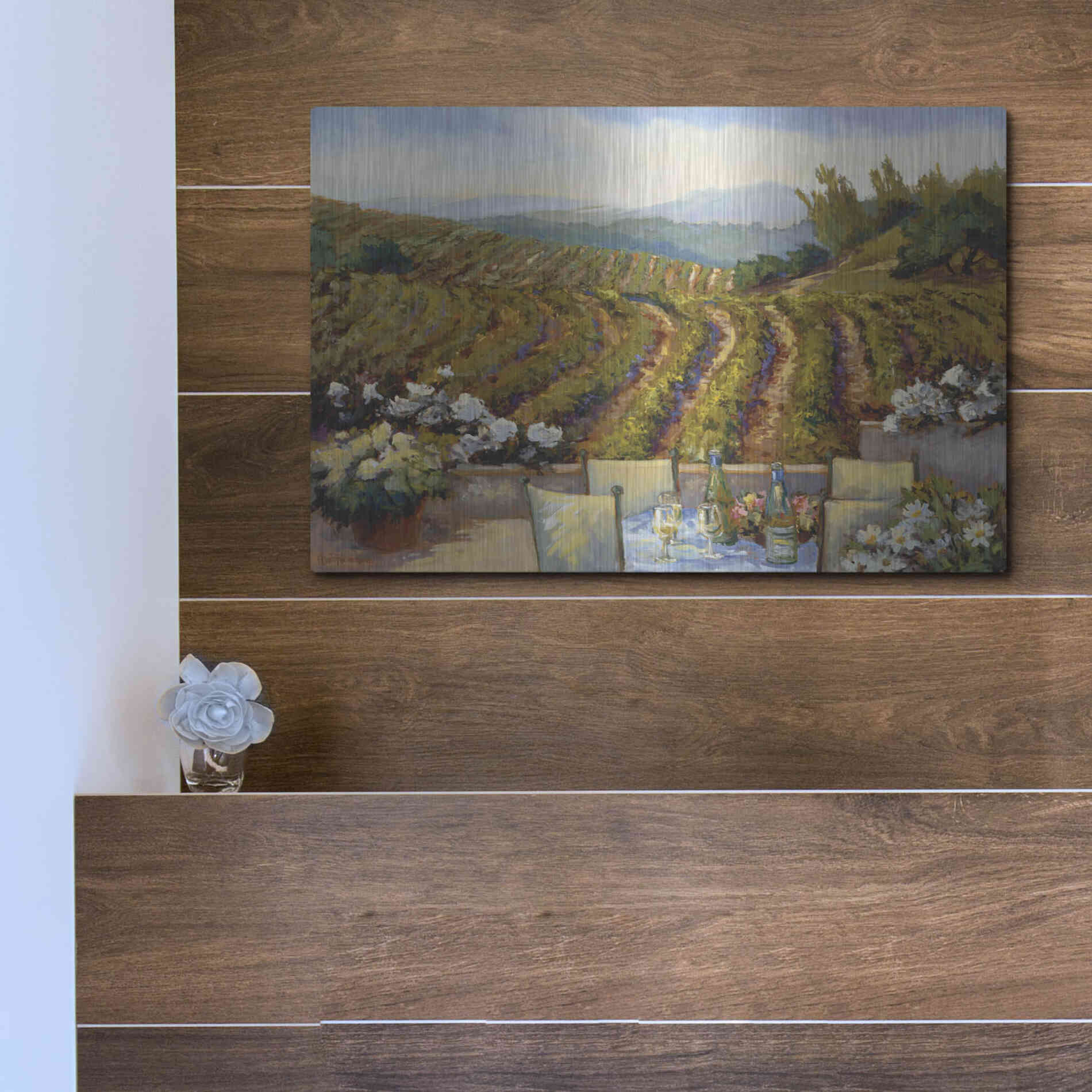Luxe Metal Art 'Vineyards to Mount St. Helena' by Ellie Freudenstein, Metal Wall Art,16x12