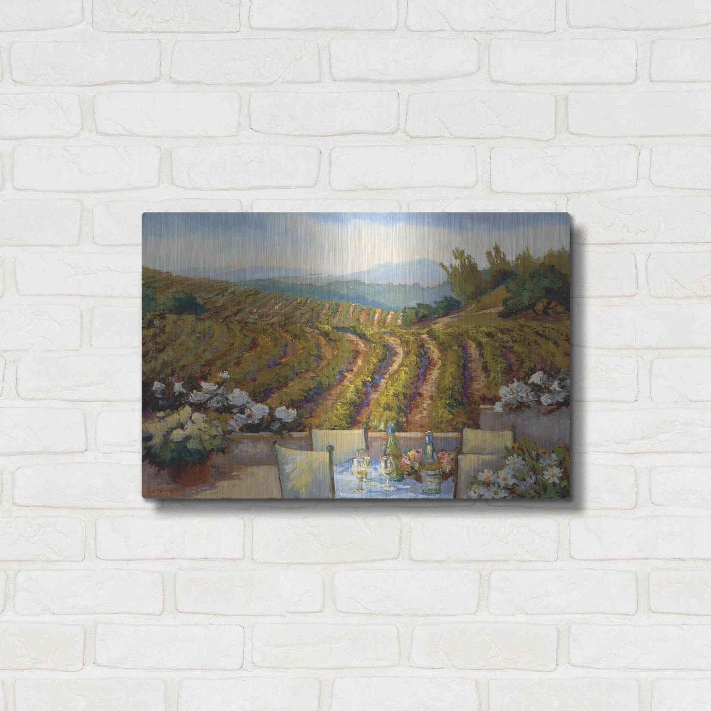 Luxe Metal Art 'Vineyards to Mount St. Helena' by Ellie Freudenstein, Metal Wall Art,24x16