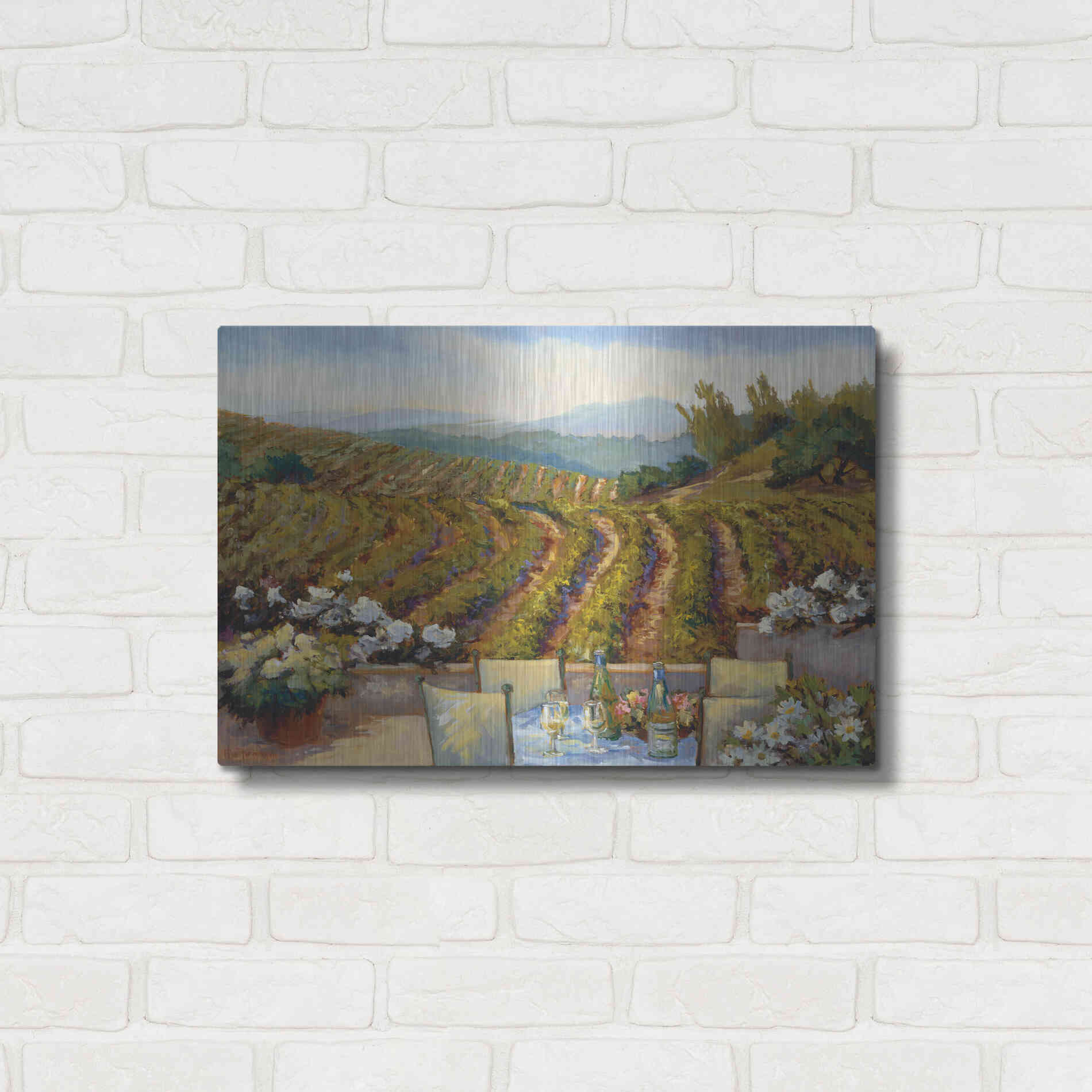 Luxe Metal Art 'Vineyards to Mount St. Helena' by Ellie Freudenstein, Metal Wall Art,24x16