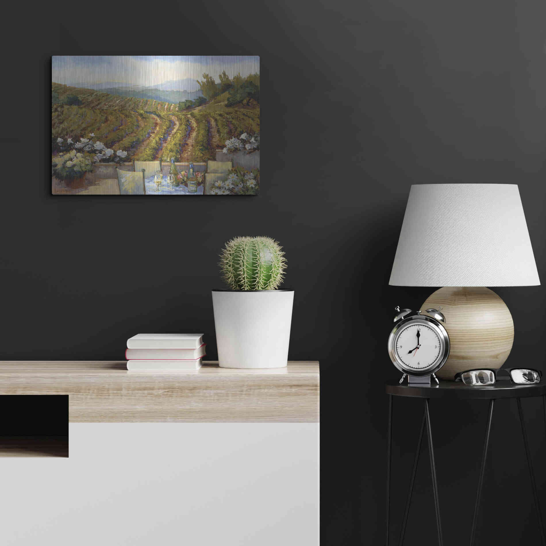 Luxe Metal Art 'Vineyards to Mount St. Helena' by Ellie Freudenstein, Metal Wall Art,24x16