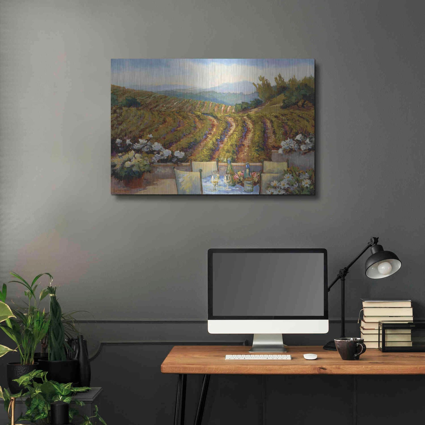 Luxe Metal Art 'Vineyards to Mount St. Helena' by Ellie Freudenstein, Metal Wall Art,36x24