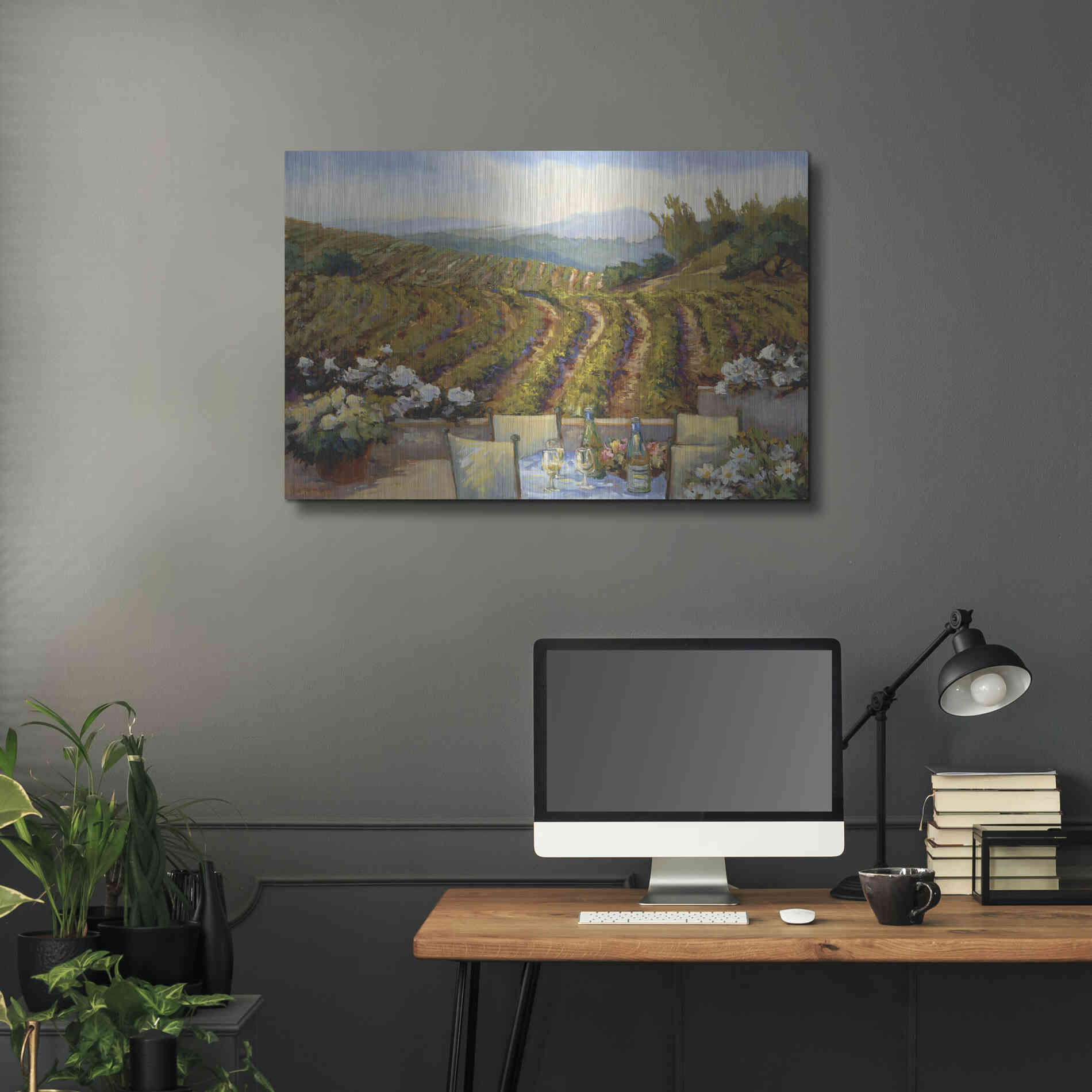 Luxe Metal Art 'Vineyards to Mount St. Helena' by Ellie Freudenstein, Metal Wall Art,36x24