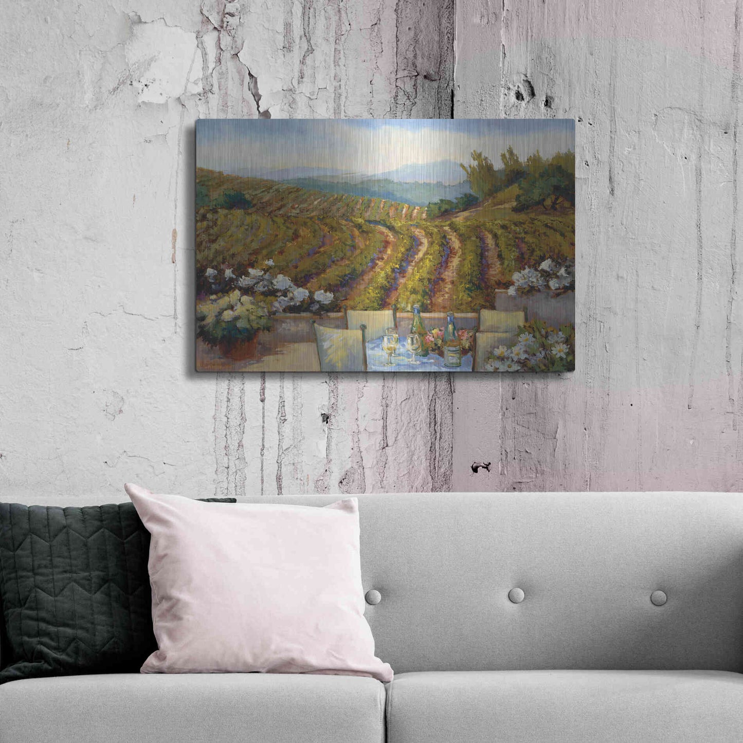 Luxe Metal Art 'Vineyards to Mount St. Helena' by Ellie Freudenstein, Metal Wall Art,36x24