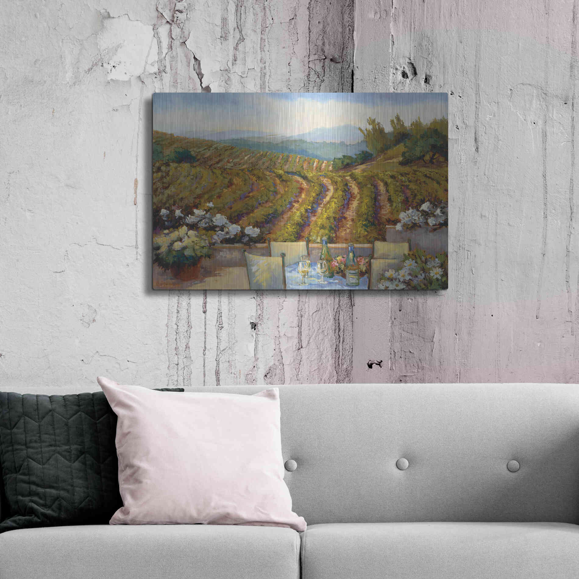 Luxe Metal Art 'Vineyards to Mount St. Helena' by Ellie Freudenstein, Metal Wall Art,36x24
