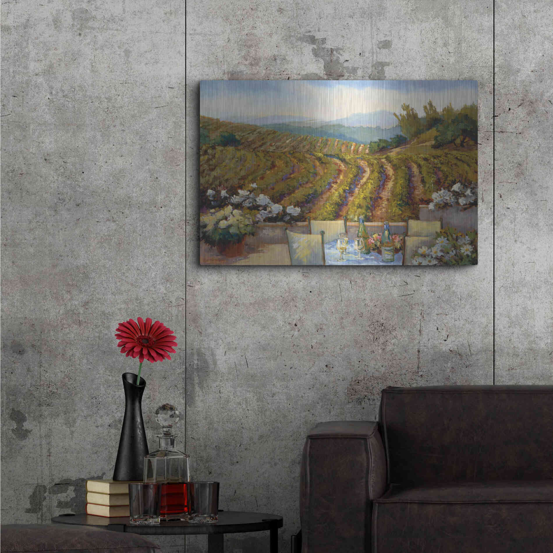 Luxe Metal Art 'Vineyards to Mount St. Helena' by Ellie Freudenstein, Metal Wall Art,36x24