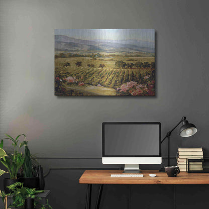 Luxe Metal Art 'Vineyards to Vaca Mountains' by Ellie Freudenstein, Metal Wall Art,36x24