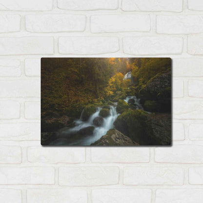 Luxe Metal Art 'Resplendent Stream' by Enrico Fossati, Metal Wall Art,16x12