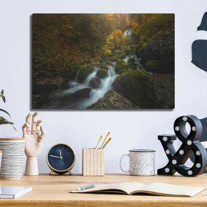 Luxe Metal Art 'Resplendent Stream' by Enrico Fossati, Metal Wall Art,16x12