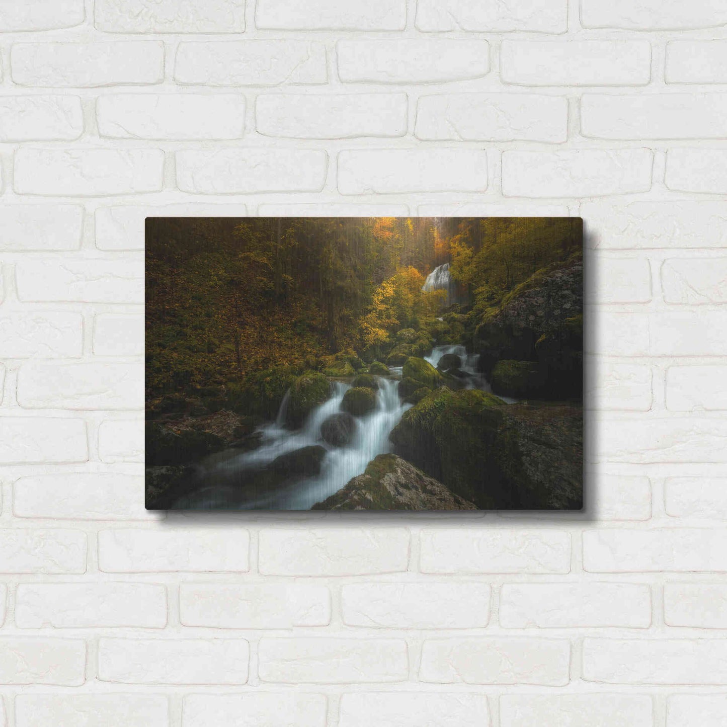 Luxe Metal Art 'Resplendent Stream' by Enrico Fossati, Metal Wall Art,24x16