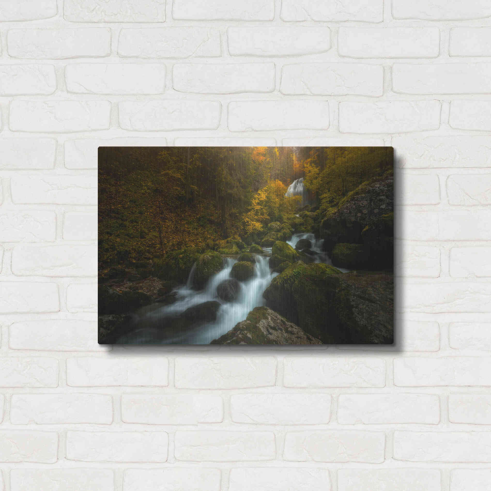 Luxe Metal Art 'Resplendent Stream' by Enrico Fossati, Metal Wall Art,24x16