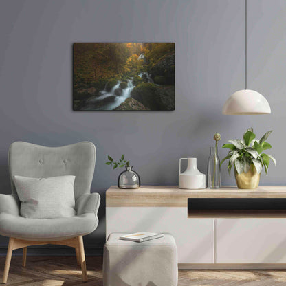 Luxe Metal Art 'Resplendent Stream' by Enrico Fossati, Metal Wall Art,24x16