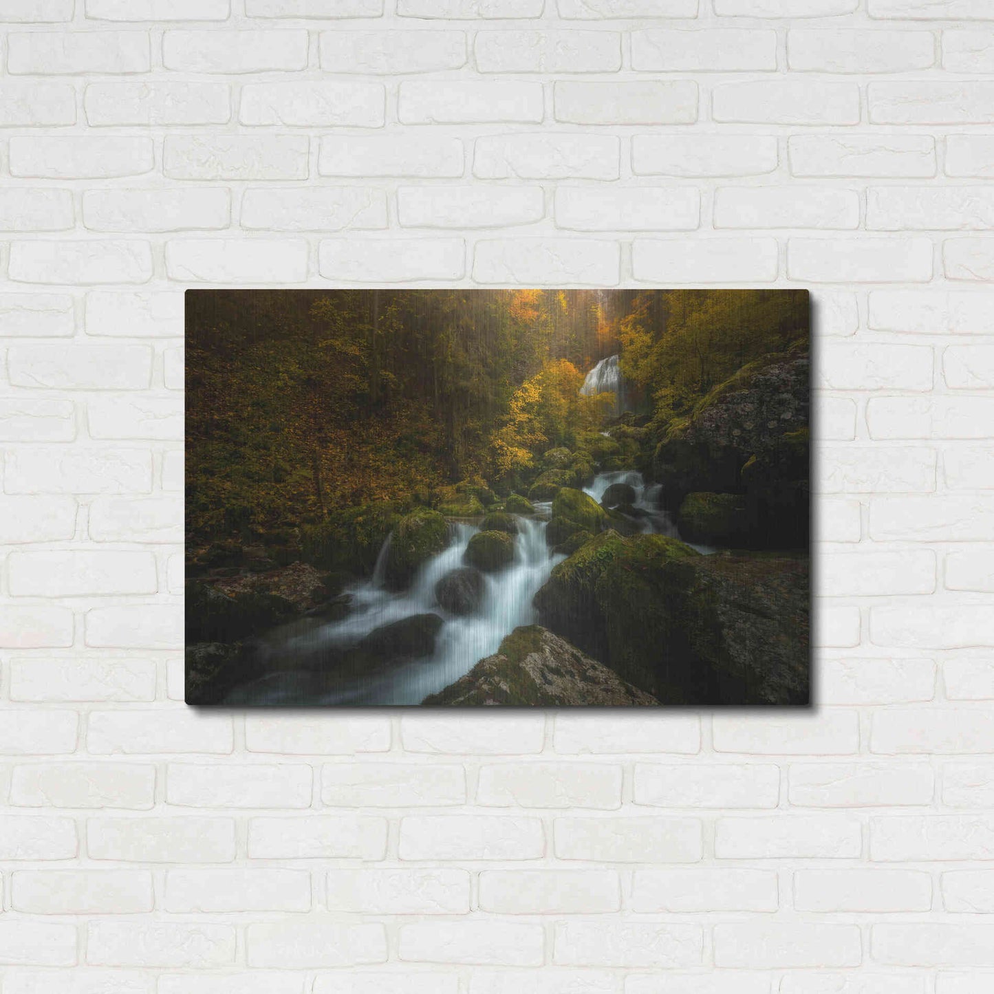 Luxe Metal Art 'Resplendent Stream' by Enrico Fossati, Metal Wall Art,36x24