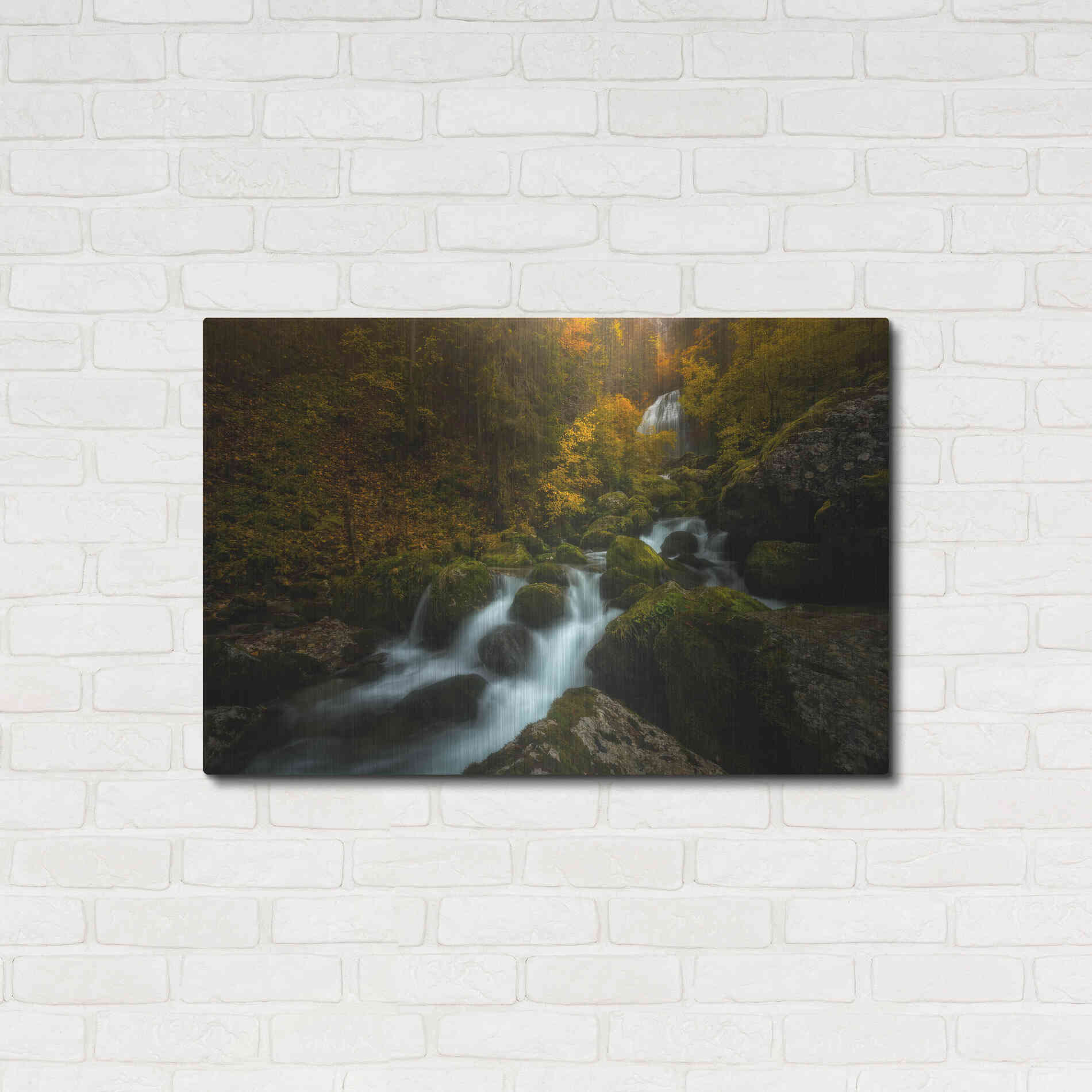 Luxe Metal Art 'Resplendent Stream' by Enrico Fossati, Metal Wall Art,36x24