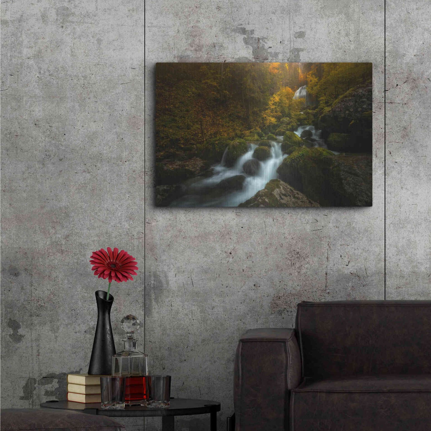 Luxe Metal Art 'Resplendent Stream' by Enrico Fossati, Metal Wall Art,36x24