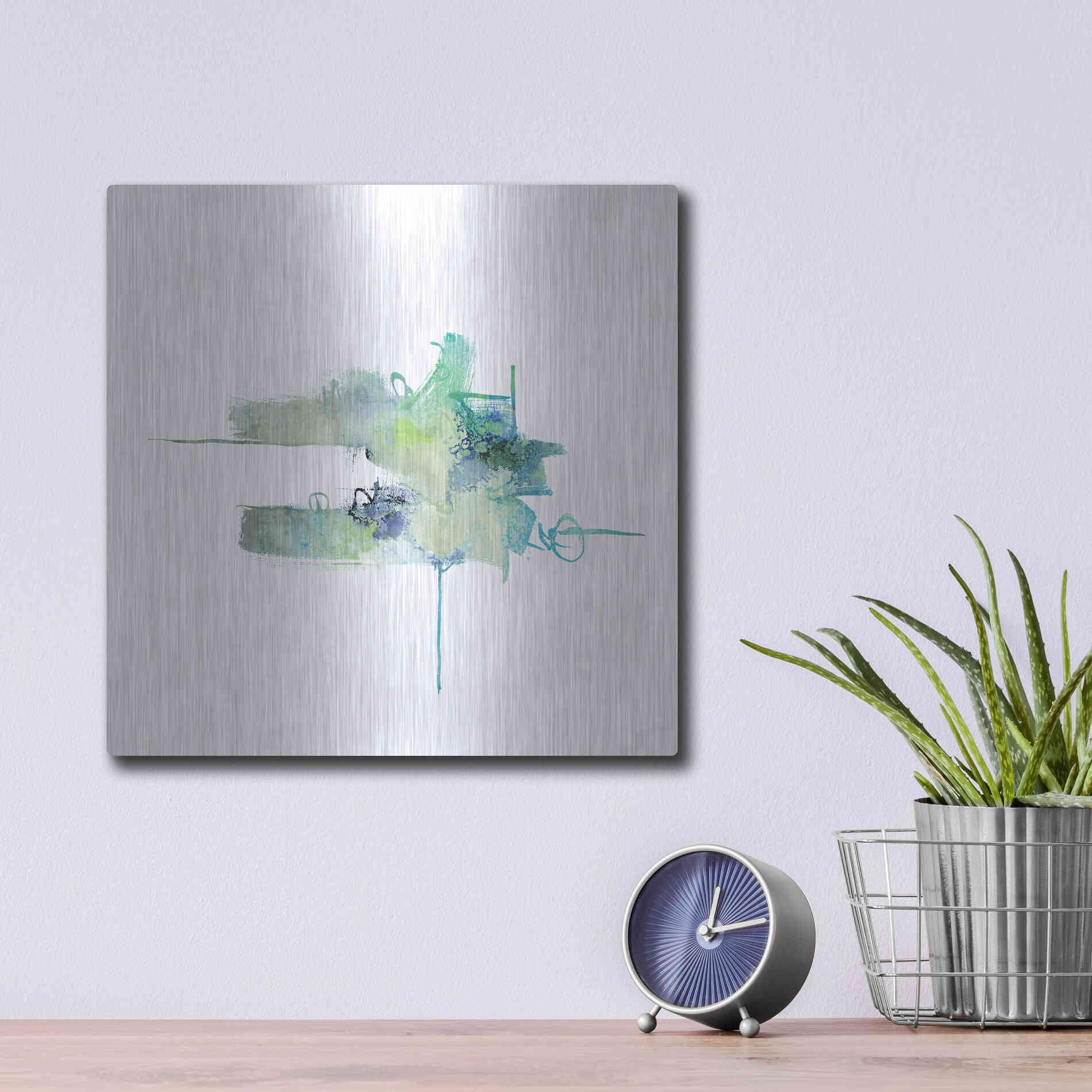 Luxe Metal Art 'Eastern Visions 11' by Jaclyn Frances, Metal Wall Art,12x12