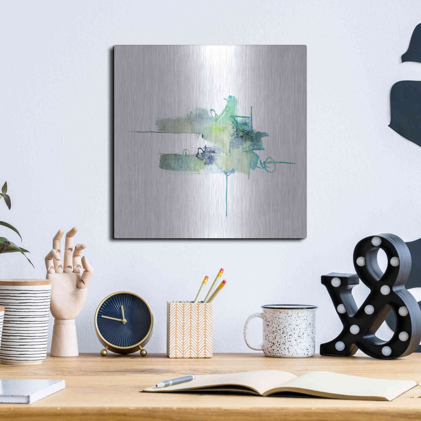 Luxe Metal Art 'Eastern Visions 11' by Jaclyn Frances, Metal Wall Art,12x12