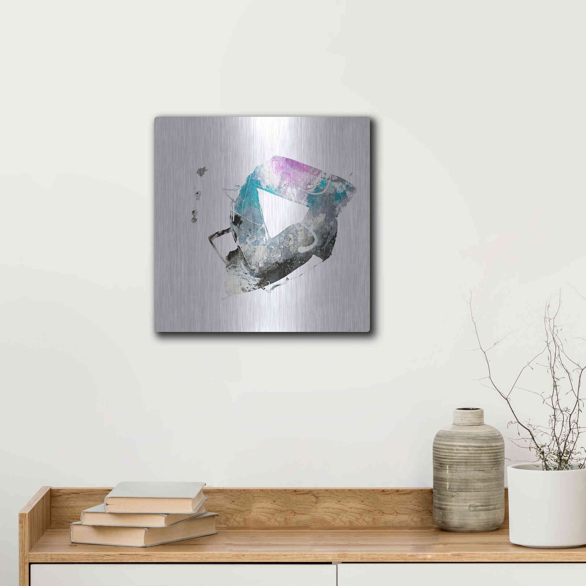 Luxe Metal Art 'Eastern Visions 4' by Jaclyn Frances, Metal Wall Art,12x12