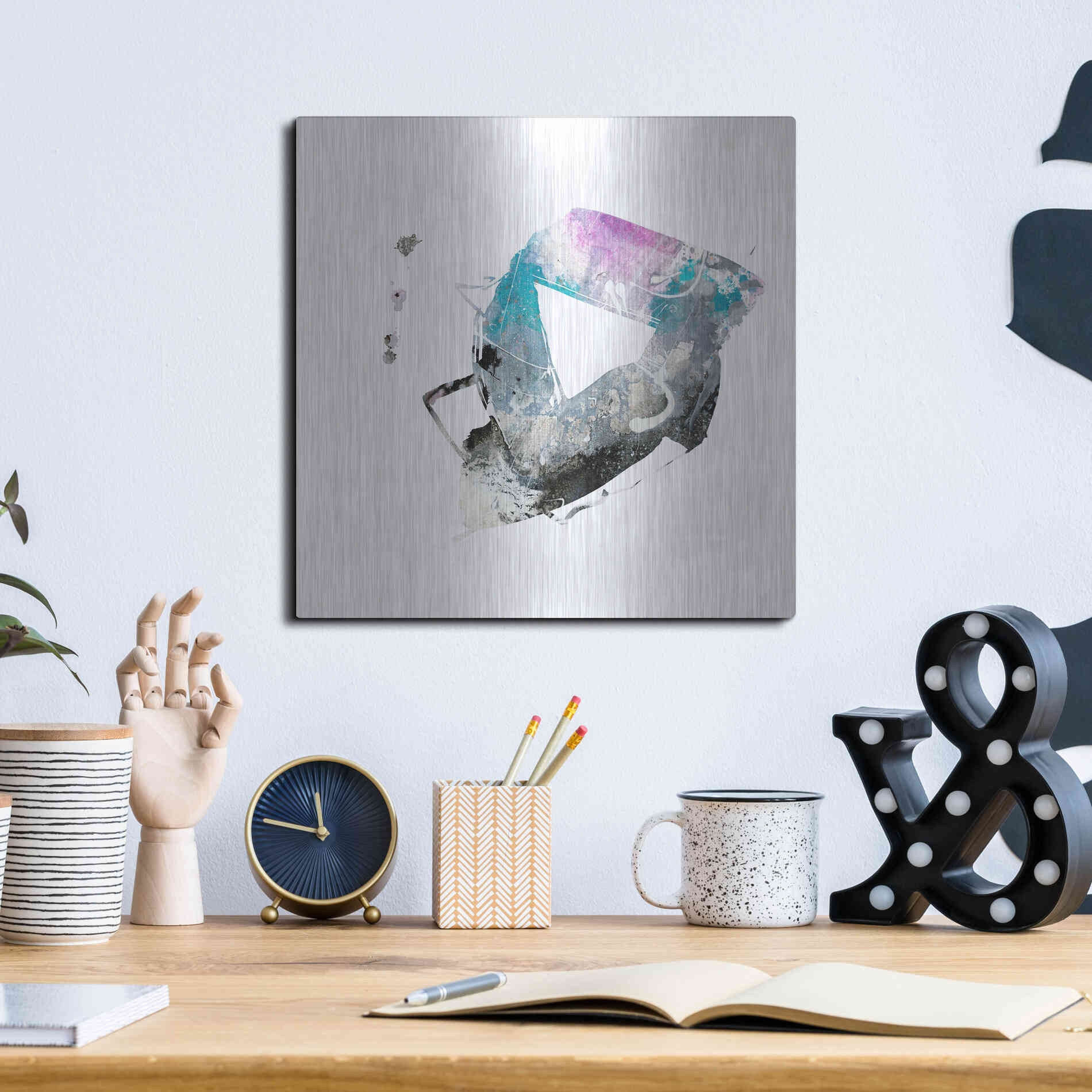 Luxe Metal Art 'Eastern Visions 4' by Jaclyn Frances, Metal Wall Art,12x12