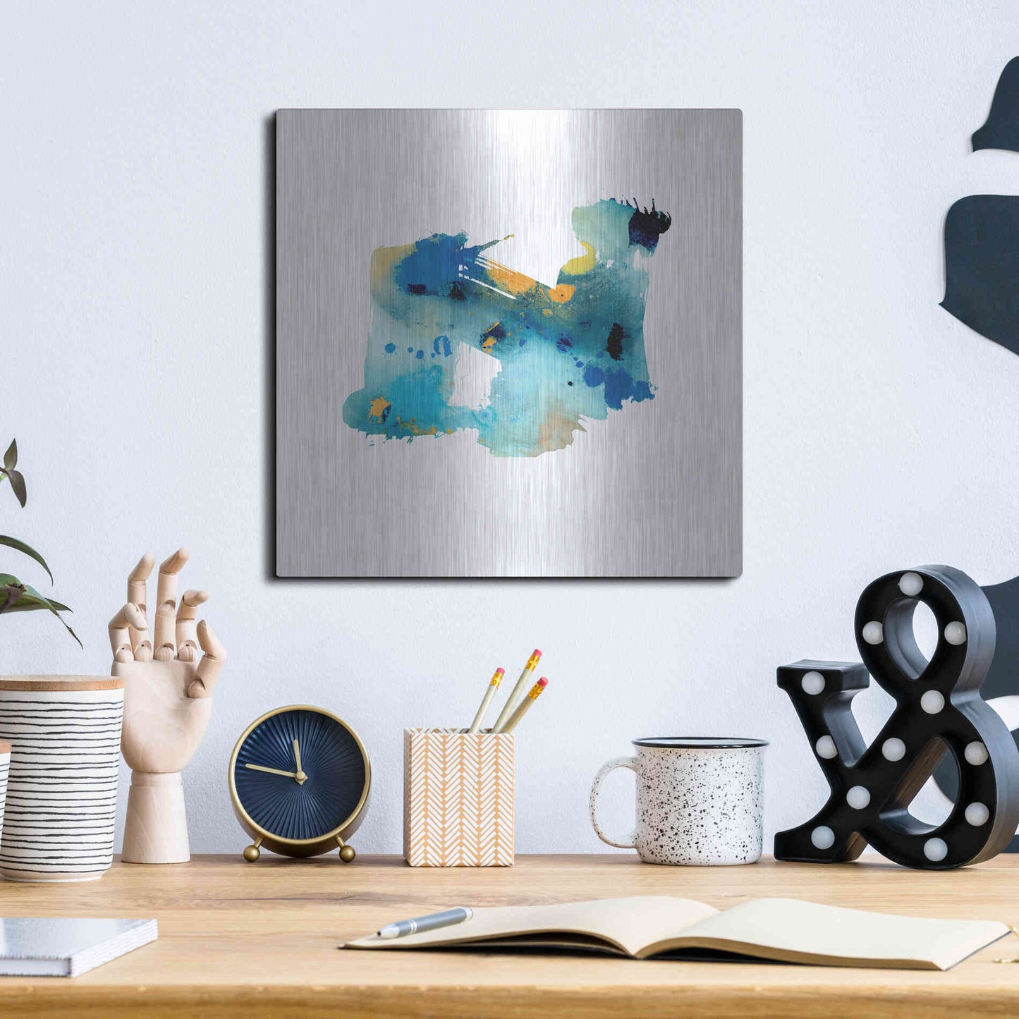 Luxe Metal Art 'Eastern Visions 5' by Jaclyn Frances, Metal Wall Art,12x12