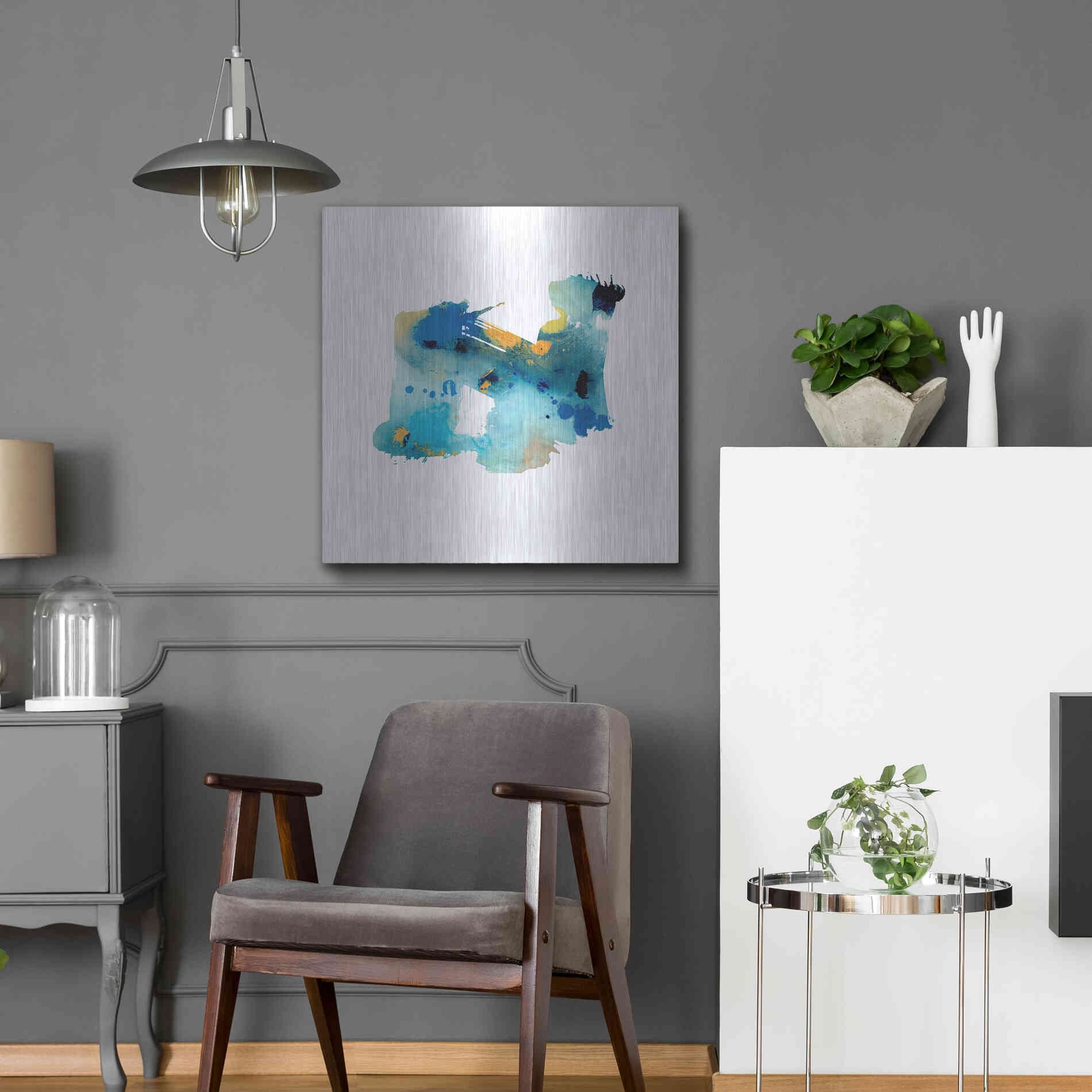 Luxe Metal Art 'Eastern Visions 5' by Jaclyn Frances, Metal Wall Art,24x24