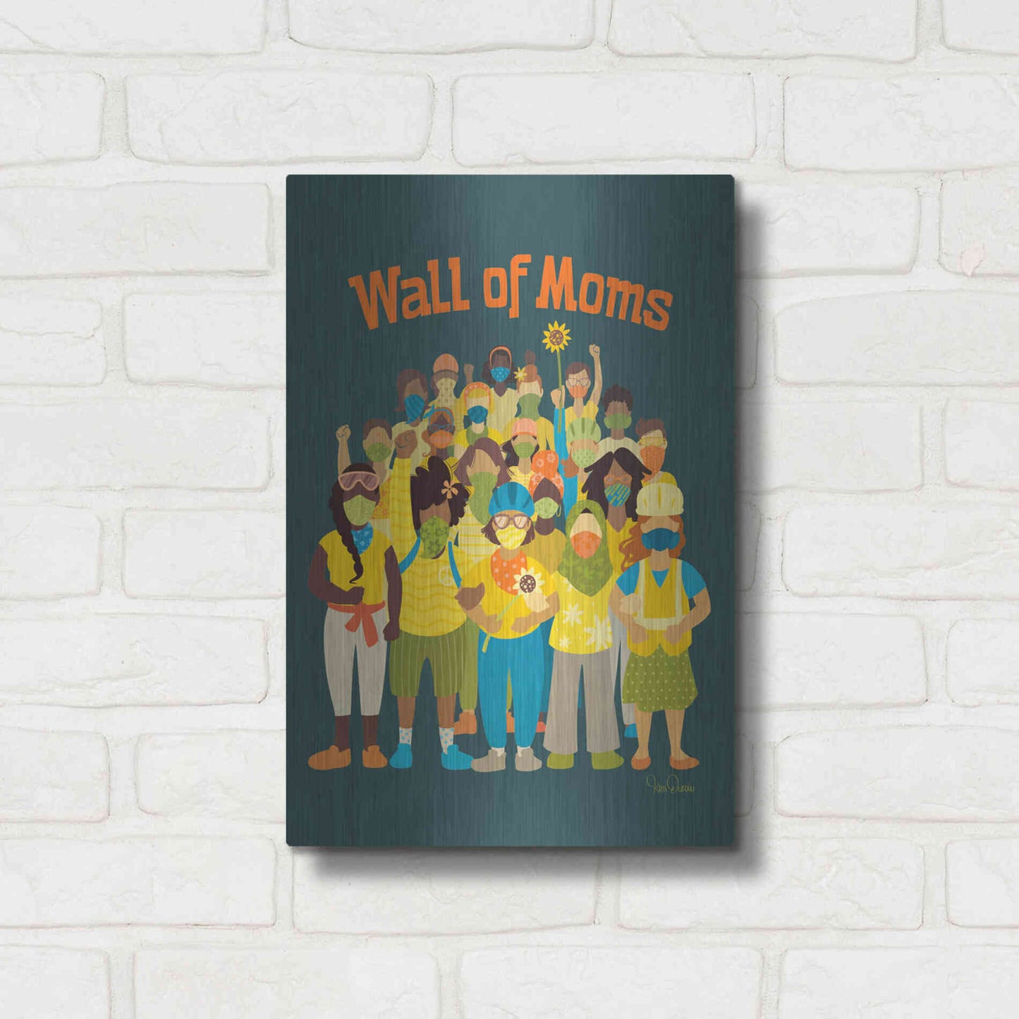 Luxe Metal Art 'Wall of Moms' by Kris Duran, Metal Wall Art,12x16