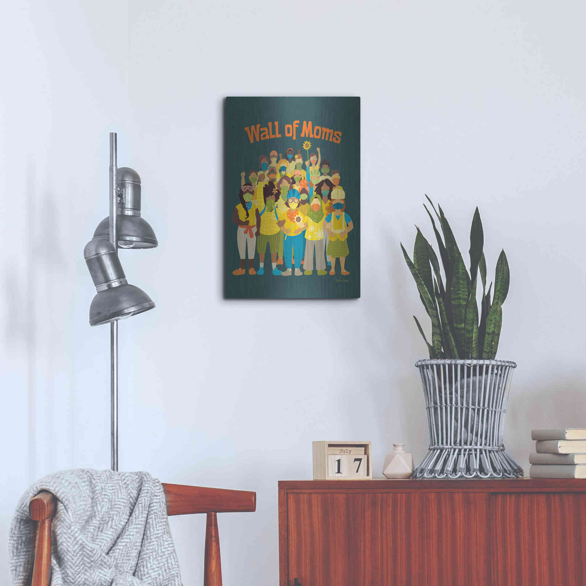 Luxe Metal Art 'Wall of Moms' by Kris Duran, Metal Wall Art,16x24