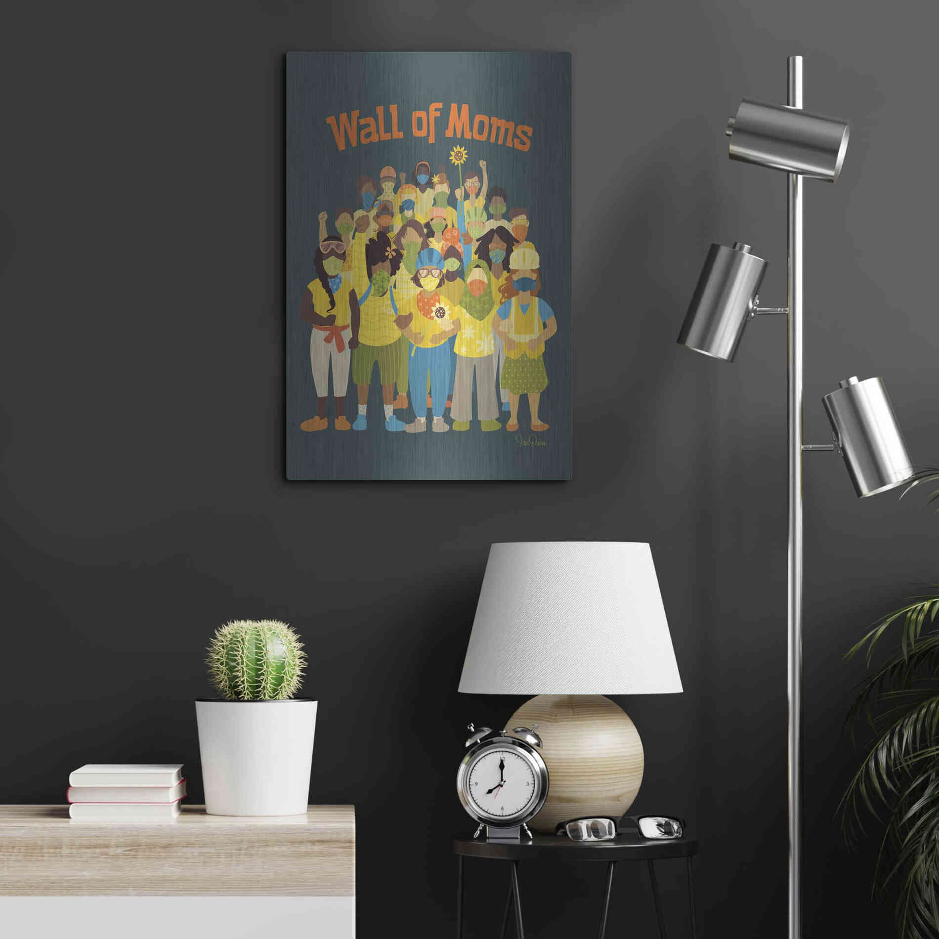 Luxe Metal Art 'Wall of Moms' by Kris Duran, Metal Wall Art,16x24