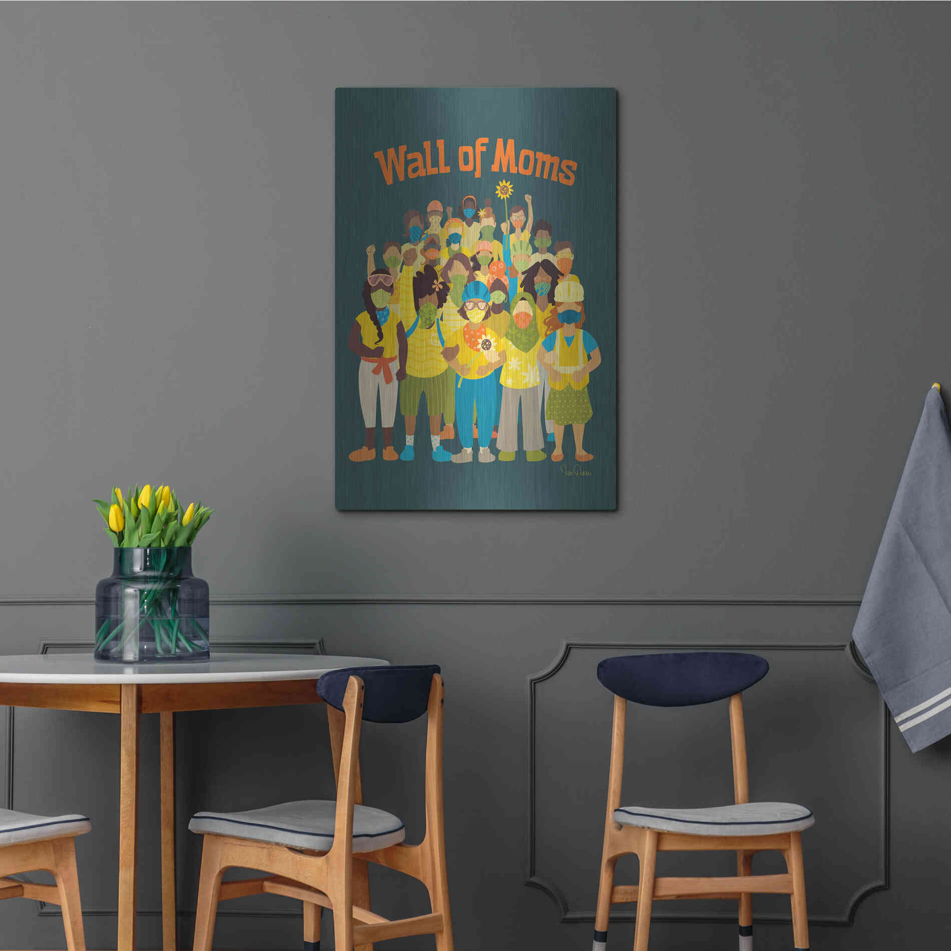 Luxe Metal Art 'Wall of Moms' by Kris Duran, Metal Wall Art,24x36