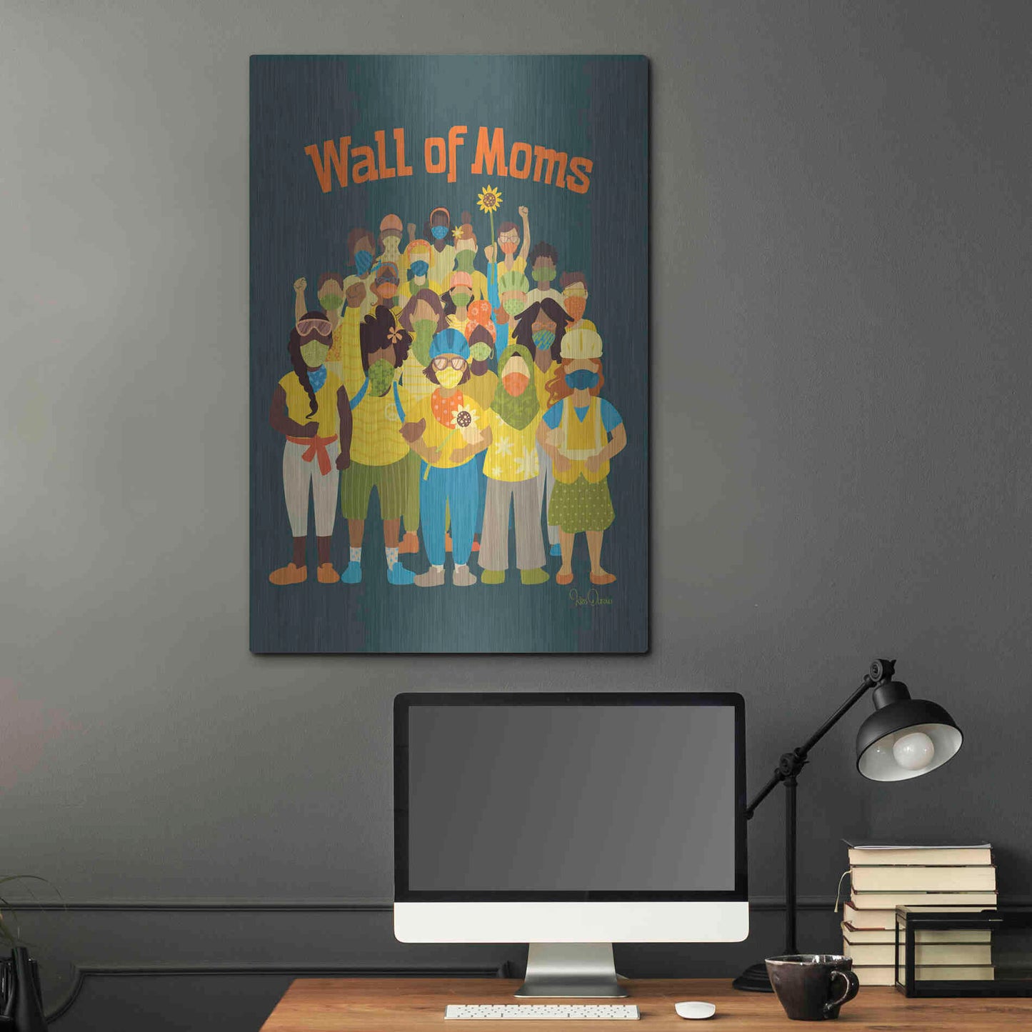 Luxe Metal Art 'Wall of Moms' by Kris Duran, Metal Wall Art,24x36