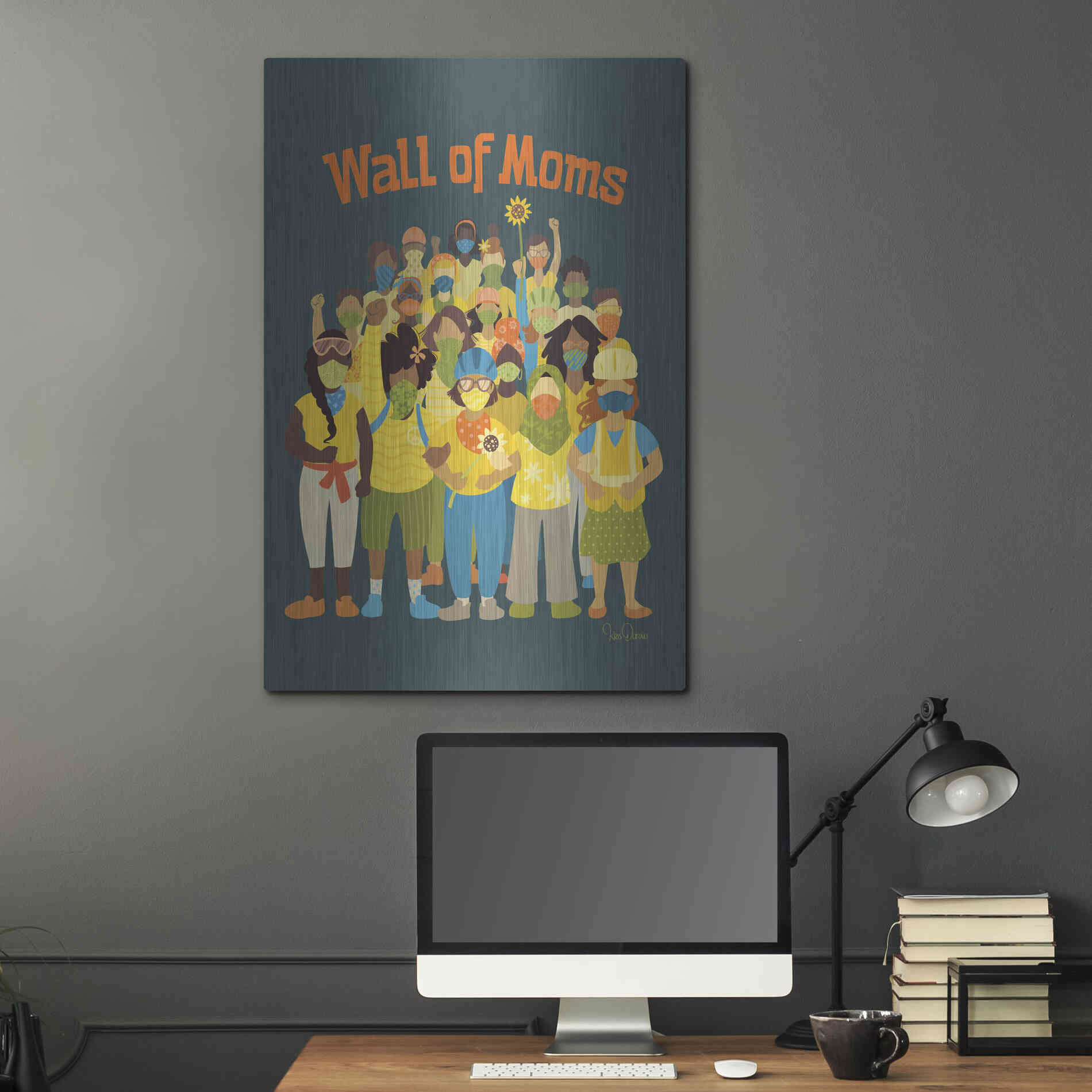 Luxe Metal Art 'Wall of Moms' by Kris Duran, Metal Wall Art,24x36