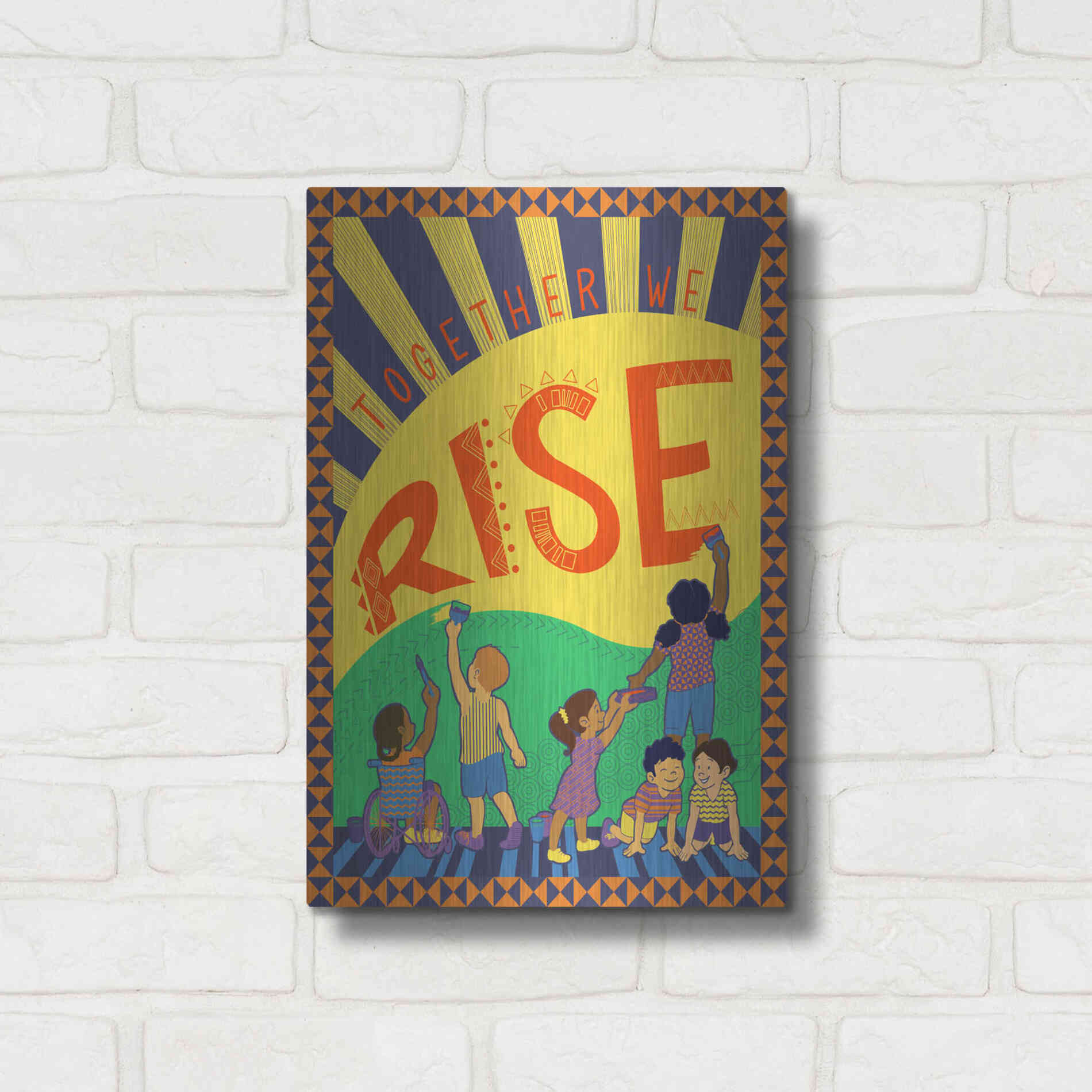 Luxe Metal Art 'Together We Rise' by Kris Duran, Metal Wall Art,12x16