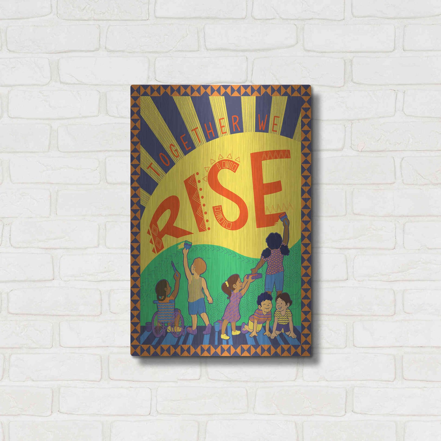Luxe Metal Art 'Together We Rise' by Kris Duran, Metal Wall Art,16x24