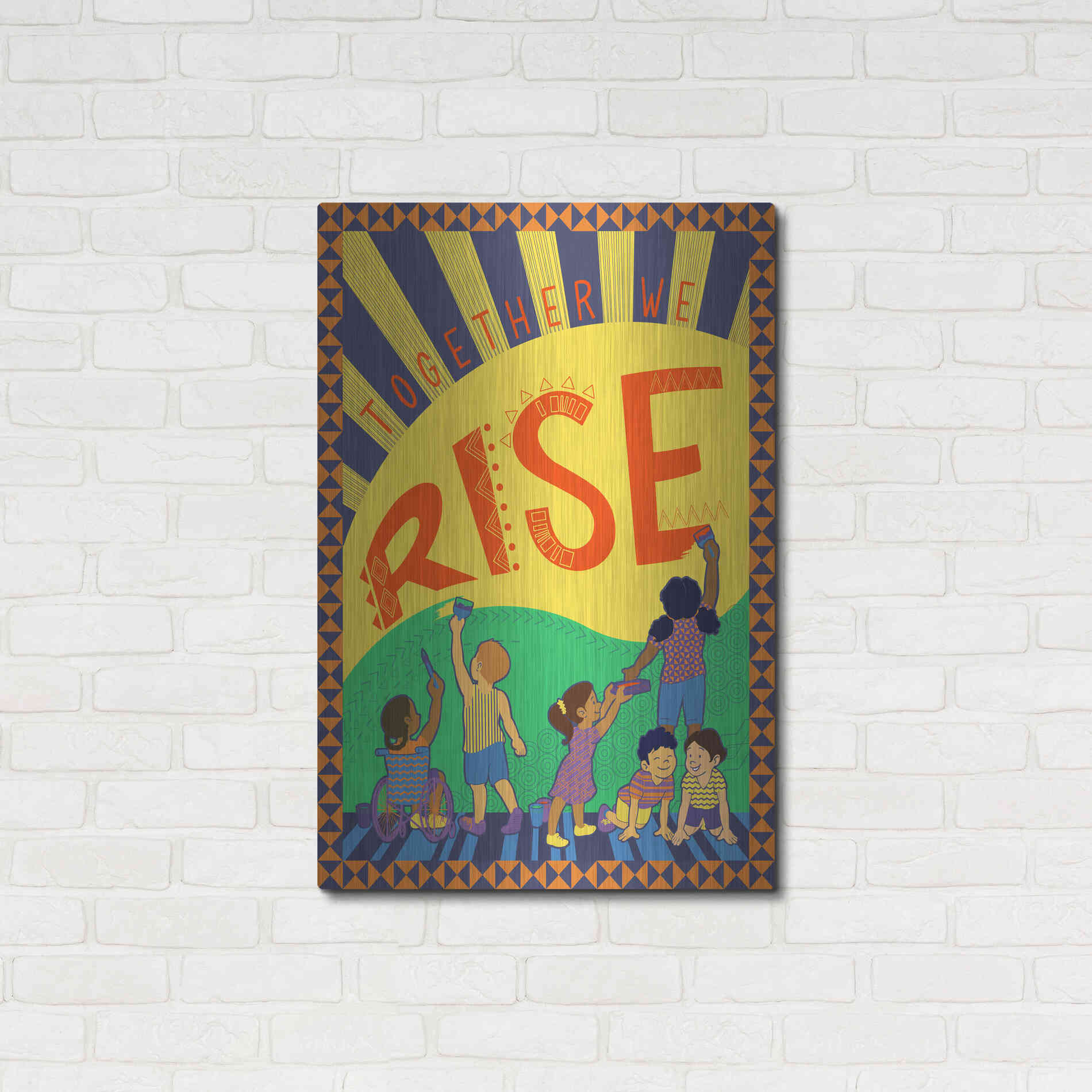 Luxe Metal Art 'Together We Rise' by Kris Duran, Metal Wall Art,24x36