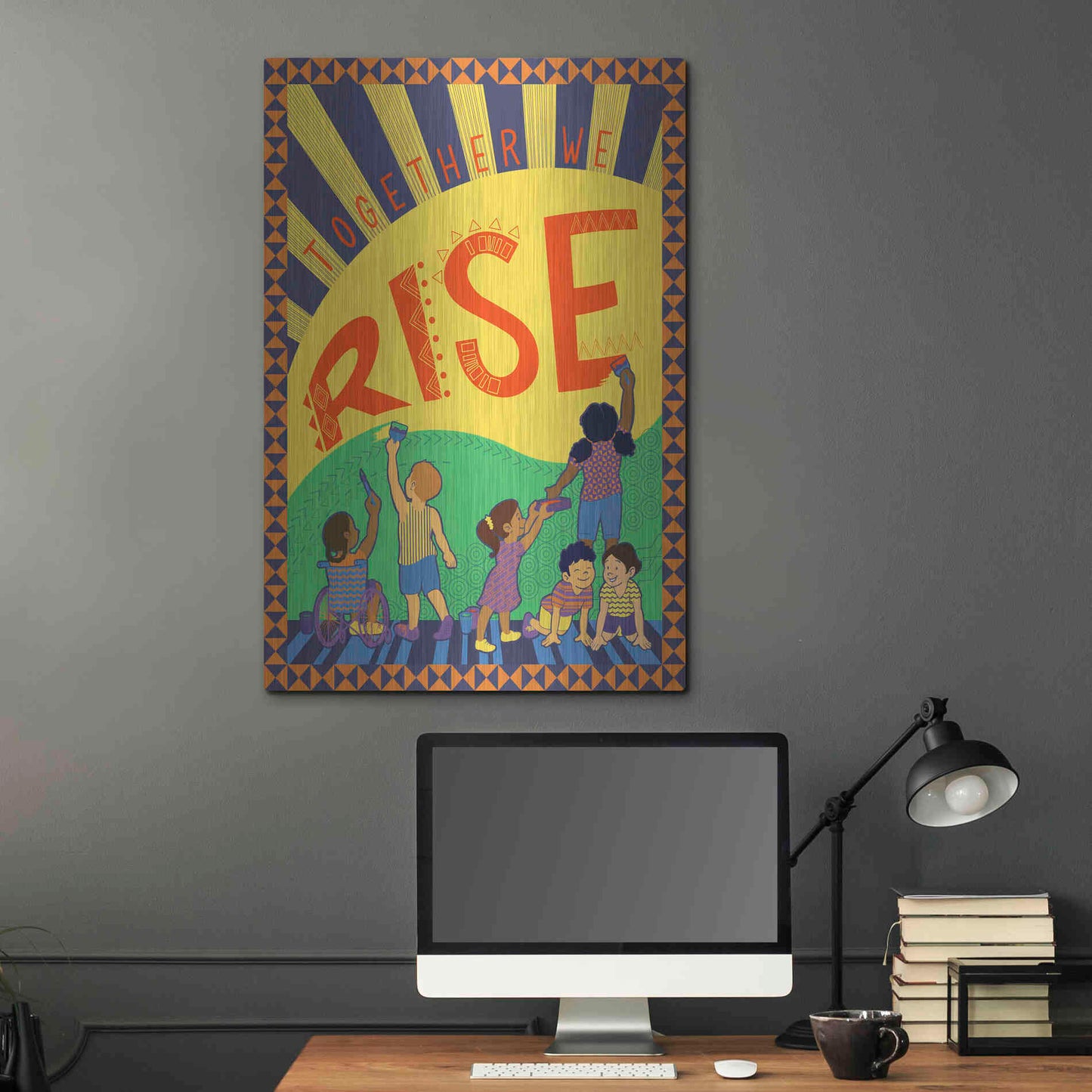 Luxe Metal Art 'Together We Rise' by Kris Duran, Metal Wall Art,24x36