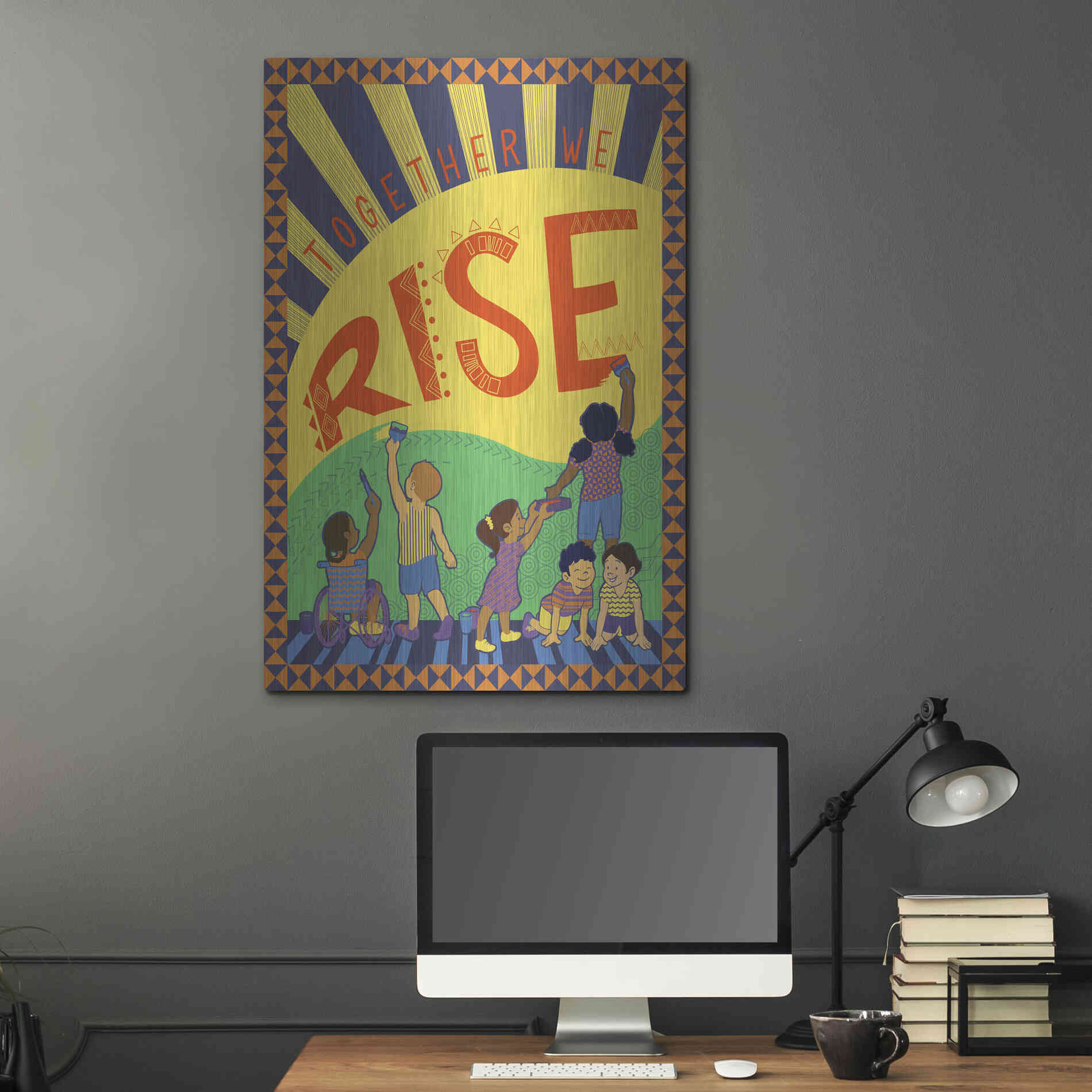 Luxe Metal Art 'Together We Rise' by Kris Duran, Metal Wall Art,24x36