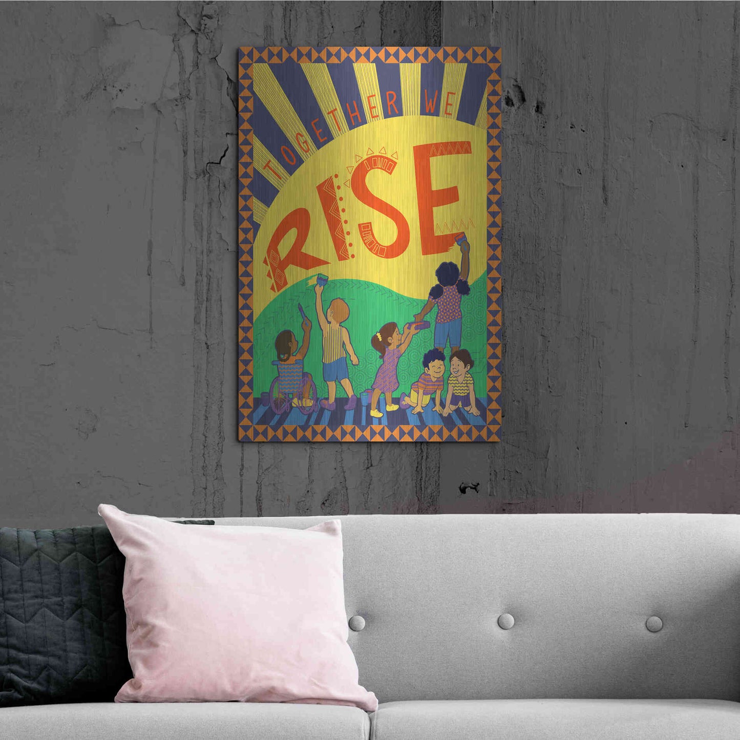 Luxe Metal Art 'Together We Rise' by Kris Duran, Metal Wall Art,24x36
