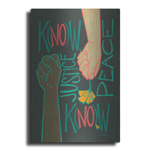 Luxe Metal Art 'Know Justice' by Kris Duran, Metal Wall Art