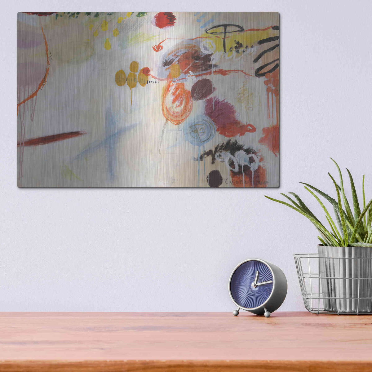 Luxe Metal Art 'Catching Bubbles' by Kyoko Fischer, Metal Wall Art,16x12