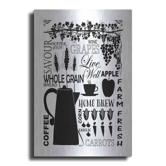 Luxe Metal Art 'Culinary Love 2 in B&W' by Leslie Fuqua, Metal Wall Art