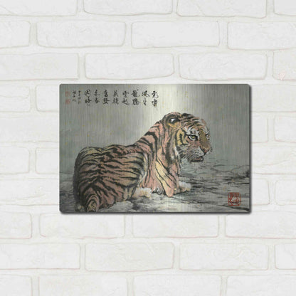 Luxe Metal Art 'Tiger Relaxing' by River Han, Metal Wall Art,16x12