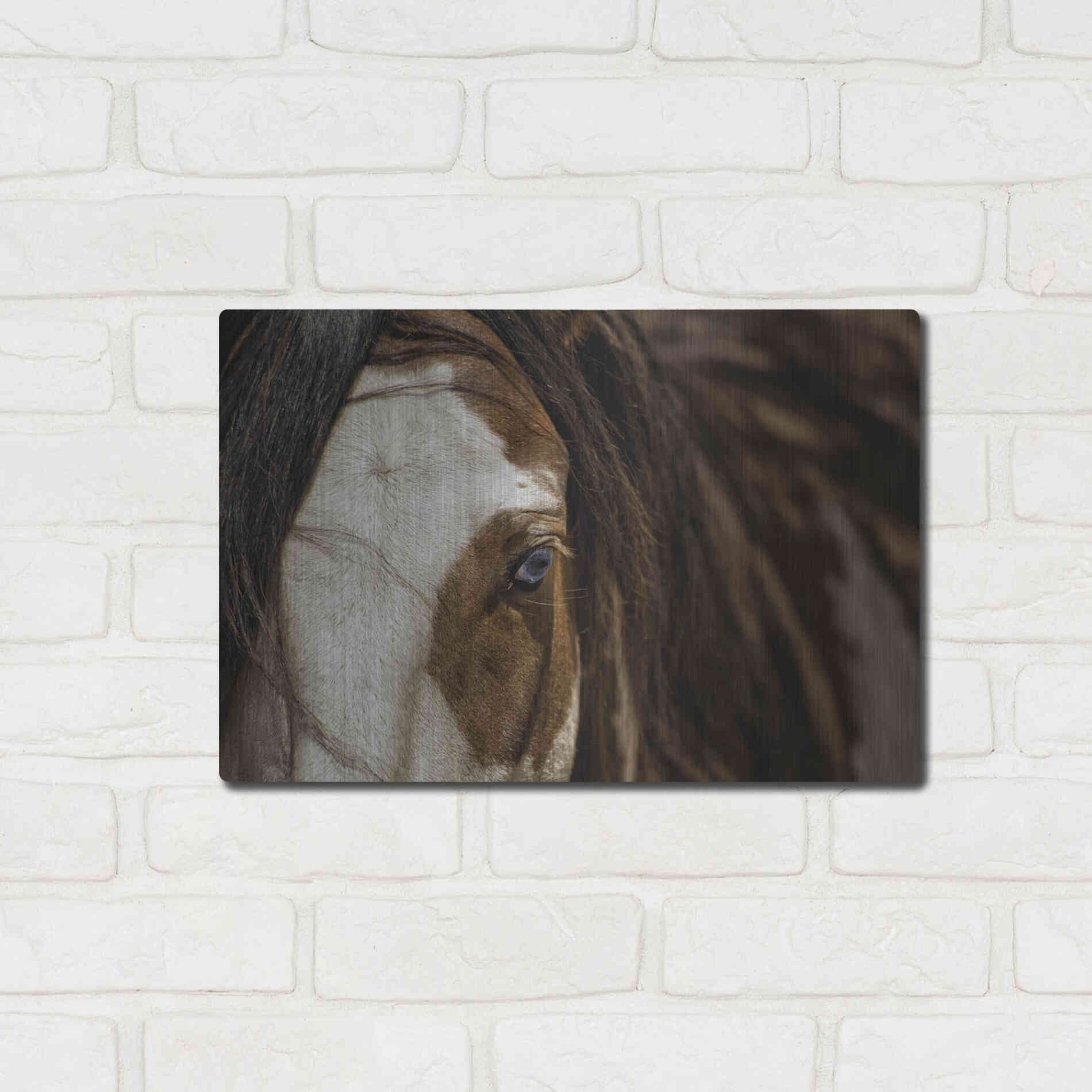 Luxe Metal Art 'Blue' by Lisa Dearing, Metal Wall Art,16x12