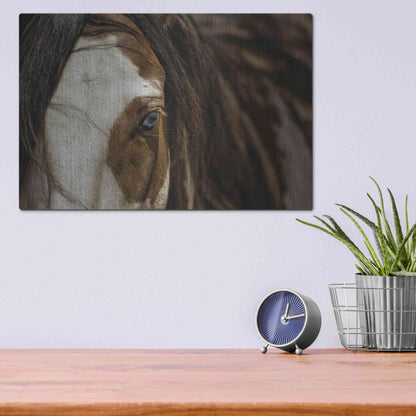 Luxe Metal Art 'Blue' by Lisa Dearing, Metal Wall Art,16x12