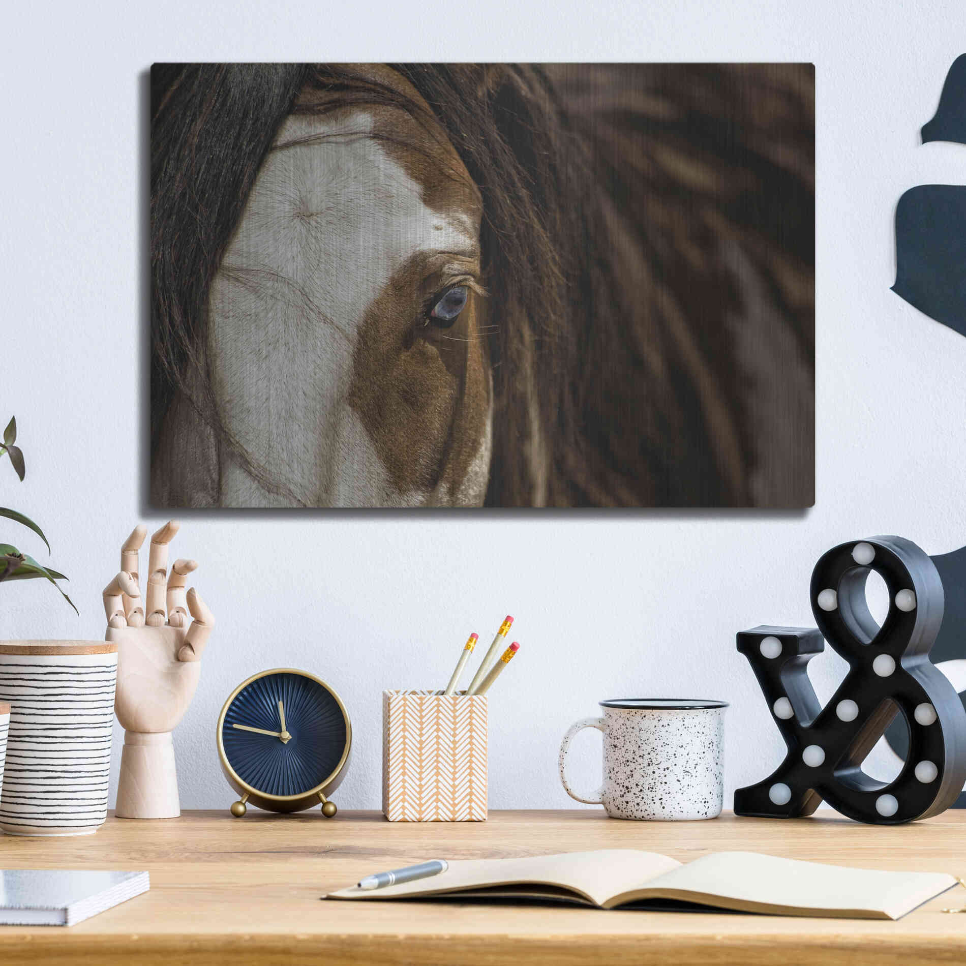 Luxe Metal Art 'Blue' by Lisa Dearing, Metal Wall Art,16x12