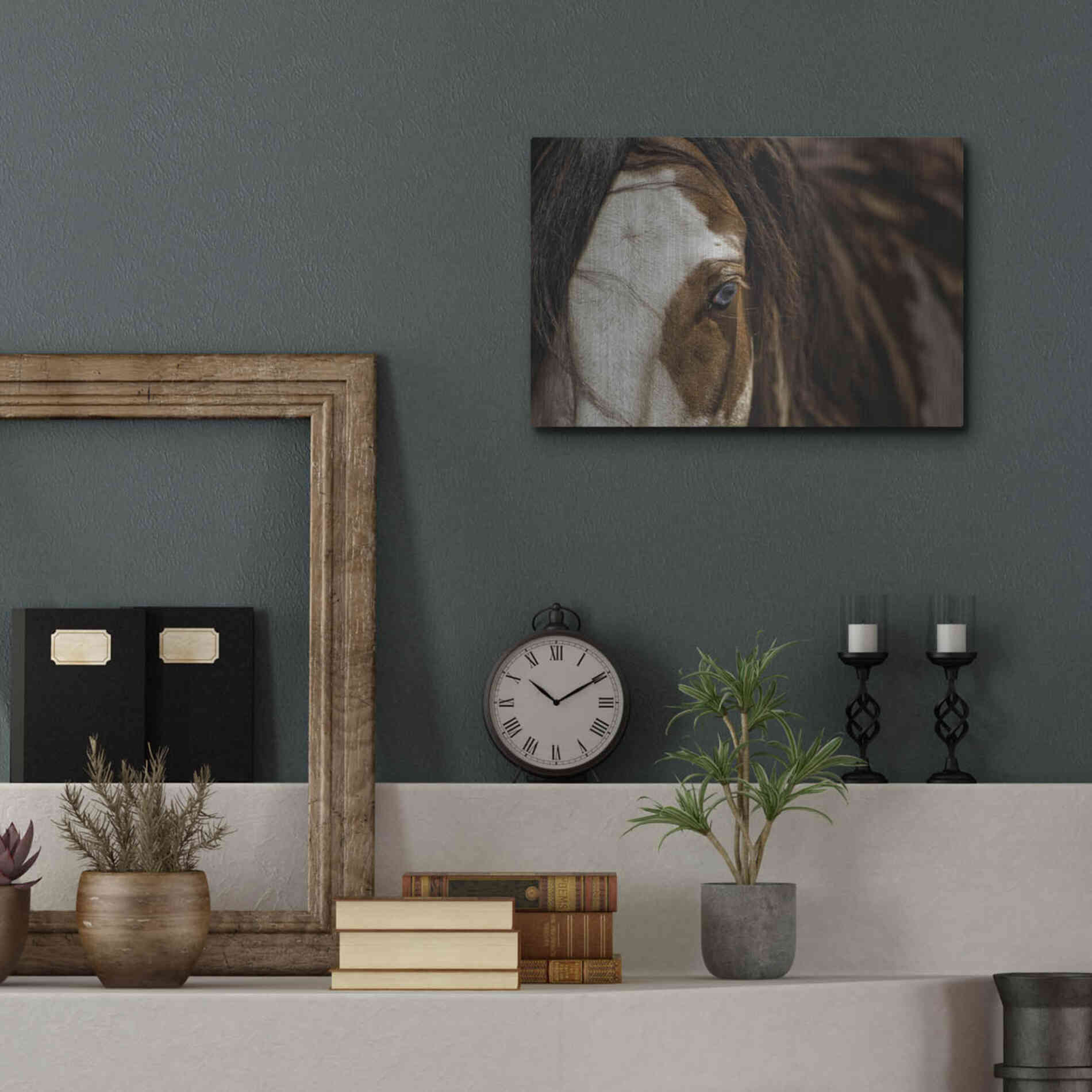 Luxe Metal Art 'Blue' by Lisa Dearing, Metal Wall Art,16x12