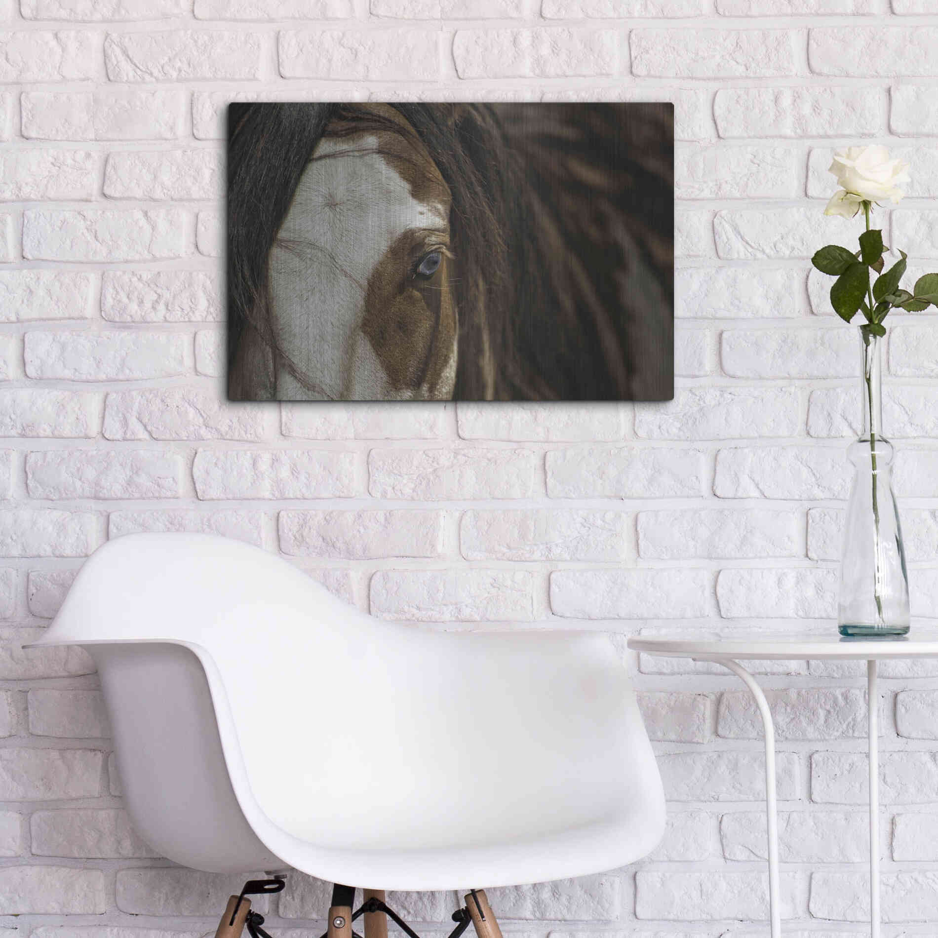 Luxe Metal Art 'Blue' by Lisa Dearing, Metal Wall Art,24x16