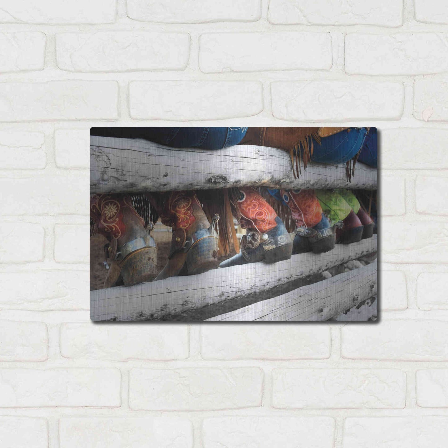 Luxe Metal Art 'Boots & Spurs' by Lisa Dearing, Metal Wall Art,16x12