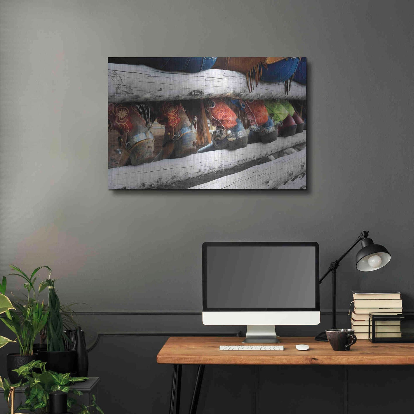 Luxe Metal Art 'Boots & Spurs' by Lisa Dearing, Metal Wall Art,36x24