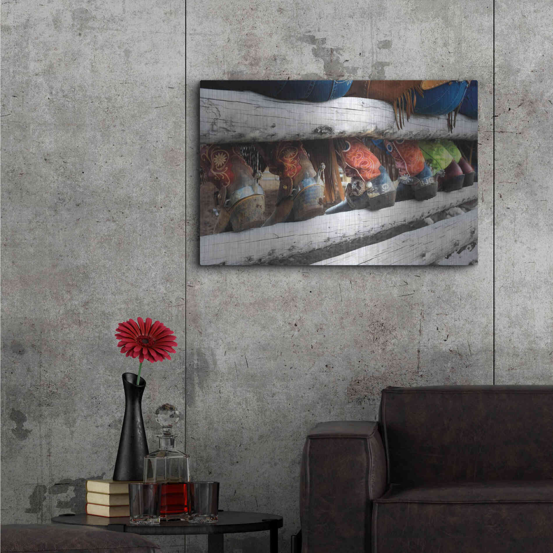 Luxe Metal Art 'Boots & Spurs' by Lisa Dearing, Metal Wall Art,36x24